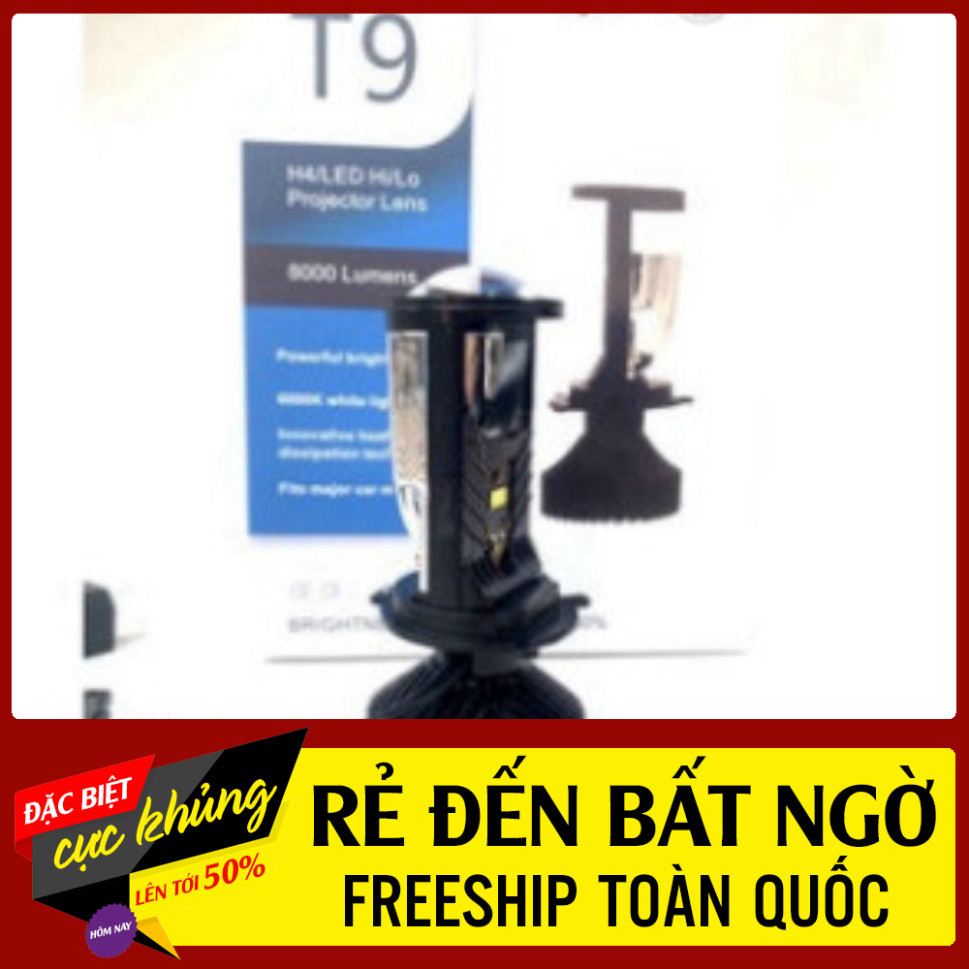 Đèn Pha Led Bi Cầu T9 H4 Cho xe hơi xe máy ( Dùng Điện Ắc Quy ) Cắt Sáng chống nắng M01B Siêu Sáng B