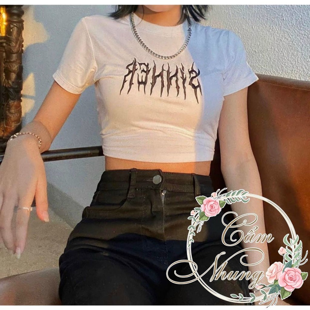 Áo croptop Sinner chất bozip cotton mịn co dãn tốt CAMNHUNGSI