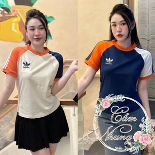 Áo Phông  3 Lá Phối Tay 2 Mầu Chạy Sọc Chất Liệu Cotton CAMNHUNG -Áo phông nam nữ chất cotton dày dặn Freesize form rộng