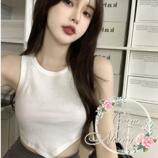 Áo croptop ba lỗ nữ trơn vạt nhọn siu xinh CAMNHUNGSI