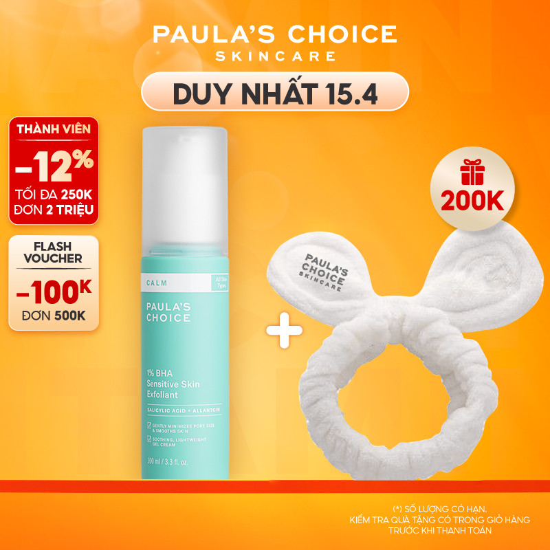 Gel loại bỏ tế bào chết dịu nhẹ cho da nhạy cảm Paula's Choice Calm 1% BHA Sensitive Skin Exfoliant 100ml 9210