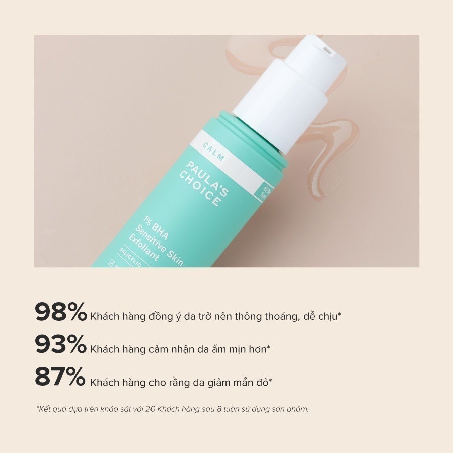 Gel loại bỏ tế bào chết dịu nhẹ cho da nhạy cảm Paula's Choice Calm 1% BHA Sensitive Skin Exfoliant 100ml 9210