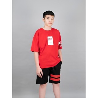 Quần short da cá đen in 2 sọc đỏ