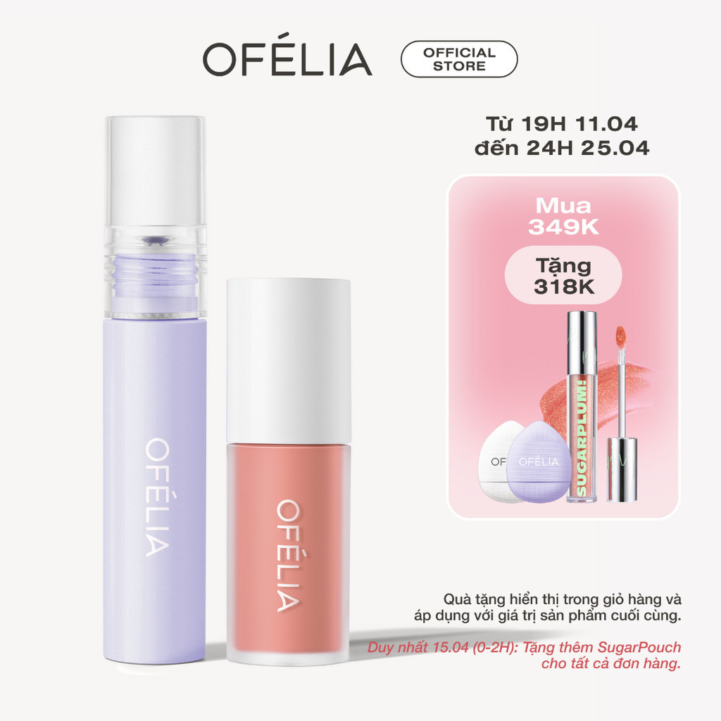 Combo Son Và Má Hồng OFÉLIA - Lolli Glow Tint + Lolli Liquid Blush Chapter 01 (5g x 3.9g)