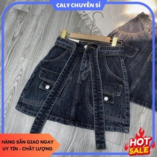 [BIGSIZE 75kg] 316 Chân váy Jean Nữ 93CALY dáng chữ A kèm quần trong, CV bò ngắn cạp cao, đi chơi hách chân CHUYÊN SỈ