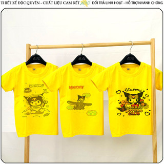 Áo thun unisex kuromi onegai my melody phông vàng tay ngắn nam nữ trẻ em trai gái aomivn