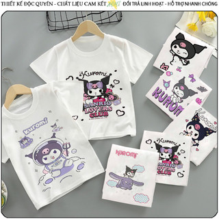 Áo thun unisex kuromi onegai my melody phông trắng tay ngắn nam nữ trẻ em trai gái aomivn