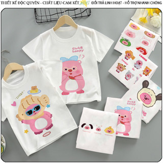 ÁO THUN UNISEX Hải Ly Loopy Pororo PHÔNG TRẮNG TAY NGẮN NAM NỮ TRẺ EM TRAI GÁI AOMIVN