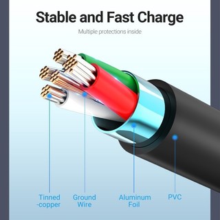 Cáp sạc nhanh Micro USB VENTION COLBF (3A, USB-A to Micro USB, 1m)