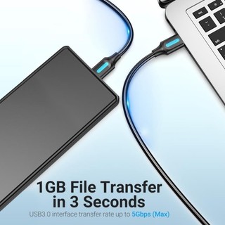 Cáp Sạc Nhanh USB3.0 to Micro-B VENTION COP (Fast Charging Data, 5Gbps)