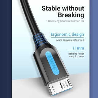 Cáp Sạc Nhanh USB3.0 to Micro-B VENTION COP (Fast Charging Data, 5Gbps)