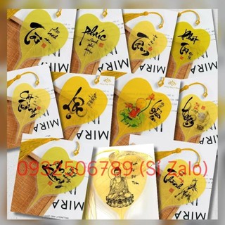 Lá bồ đề thư pháp cầu bình an tài lộc