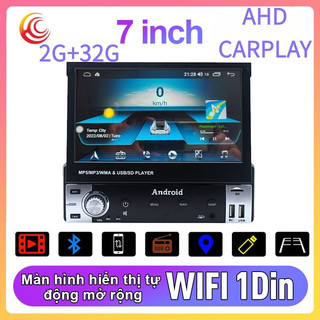 7 inch màn hình hiển thị android xe hơi mp5 xem youtube, điều hướng gps, camera lùi, dash cam, tiếng việt, 2g/32g，1din