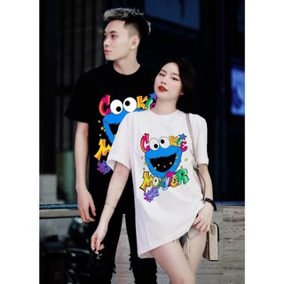 Áo Thun Nam Nữ Cookie Monster Form Rộng Tay Lỡ Vải Cotton Cao Cấp UT
