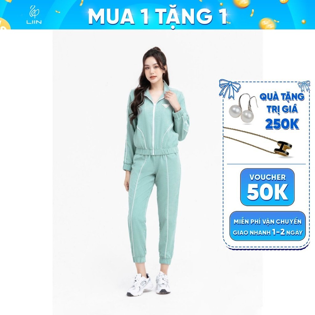 Set thể thao chất liệu nhung tăm màu xanh mint Liin Clothing ST0026