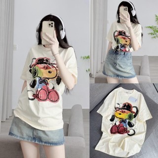 Áo THUN TAy Ngắn Snoppy P&B CHẤT COTTON KHÔ TGHAAMS HÚT MỒ HÔI XMCH