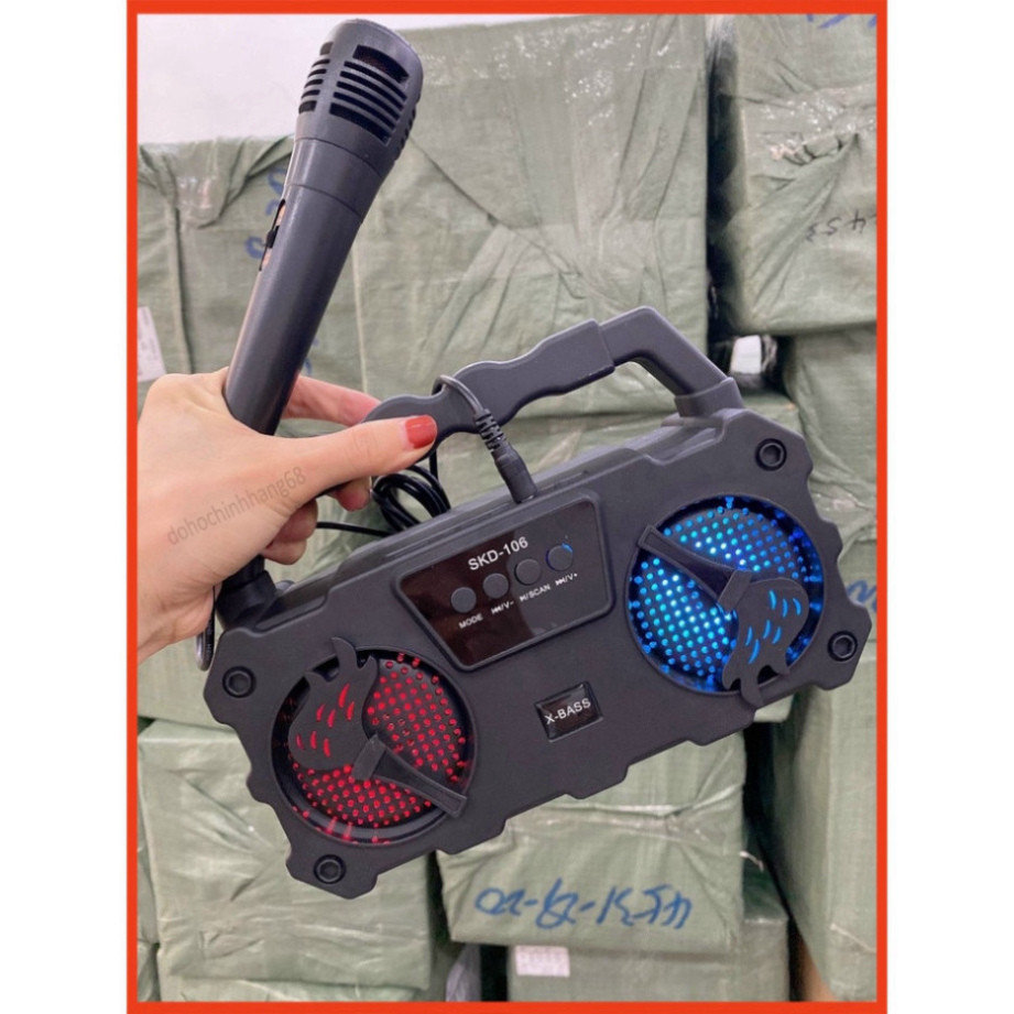 Loa bluetooth kèm micro hát karaoke cực hay SKD-106, âm thanh cực sống động HOT HOT HOT | BigBuy360 - bigbuy360.vn