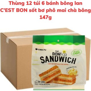 Bánh bông lan C'EST BON sandwich sốt bơ phô mai chà bông 147g