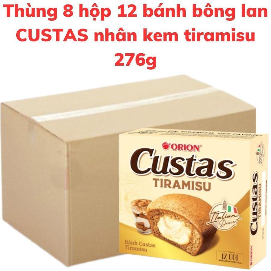 Bánh bông lan CUSTAS nhân kem tiramisu hộp 276g