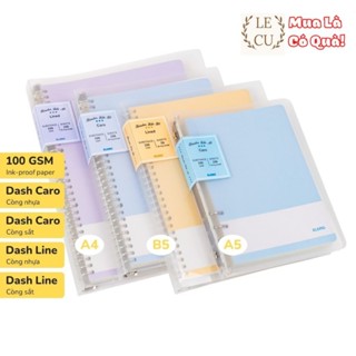 [Siêu Sale] Sổ còng KLONG  giấy định lượng 100GSM Dash Caro -  Dash Line  (sổ nét đứt) A5 B5 A4