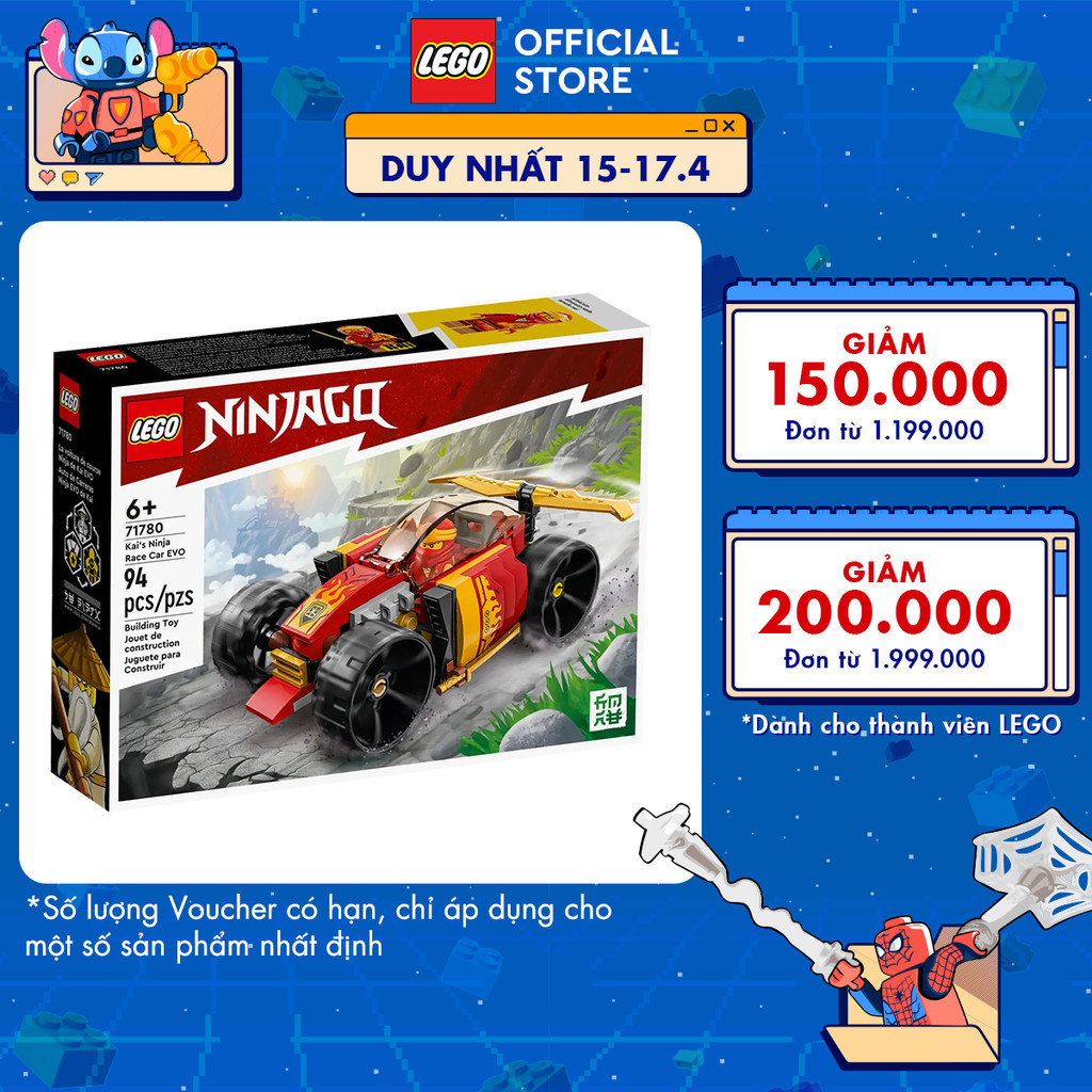  LEGO Ninjago 71780 Xe Đua Địa Hình Tiến Hóa Của Kai (94 Chi Tiết)