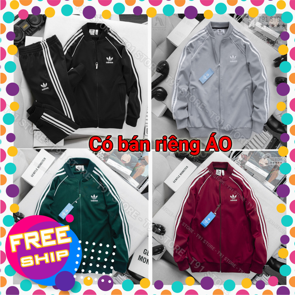 Xả Áo Khoác thể thao nam thu đông Adidas 🚚FREESHIP🚚 Áo bomber SST thể thao dài tay Adidas 3 sọc, chất vải Poly - Mac s