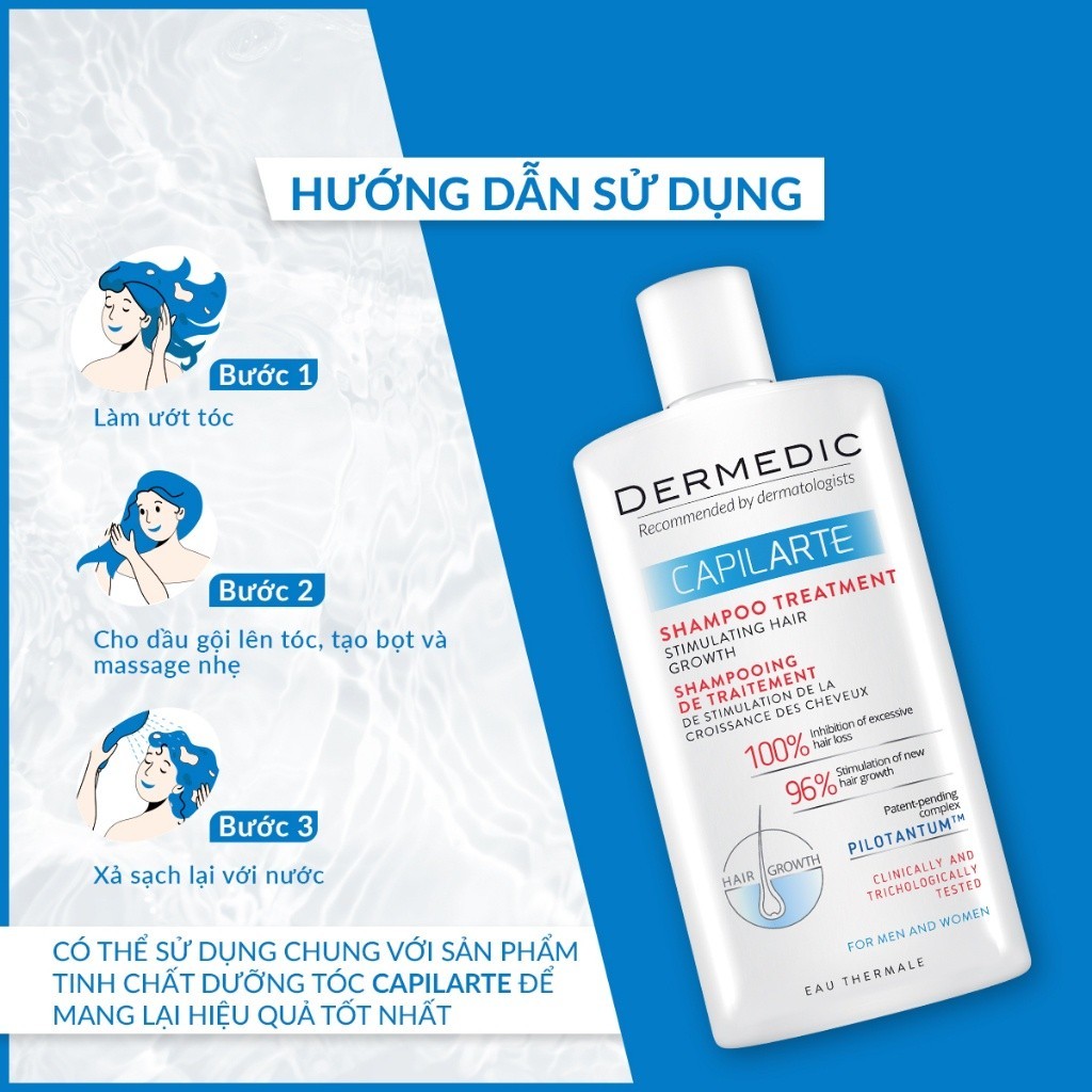 Dầu Gội Mọc Tóc Dermedic Capilarte Shampoo Treatment Stimulating Hair Growth 300 ml