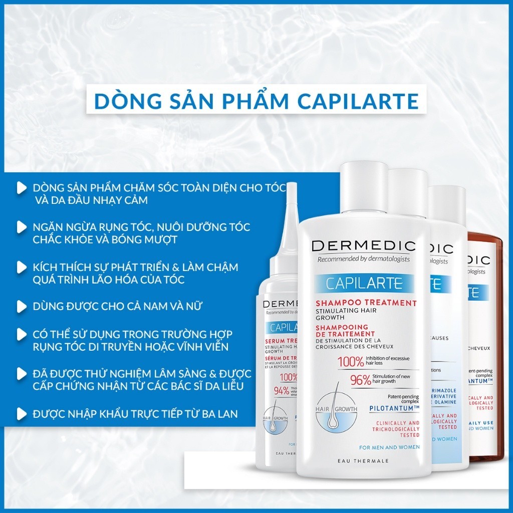 Dầu gội ngăn rụng tóc Dermedic Capilarte Strengthening Shampoo Anti Hair Loss 300ml