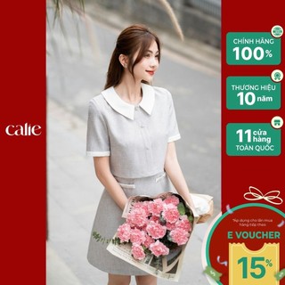  (Pre Order) Váy Nữ dáng A giả sét đính hoa nữ tính CALIE VA380