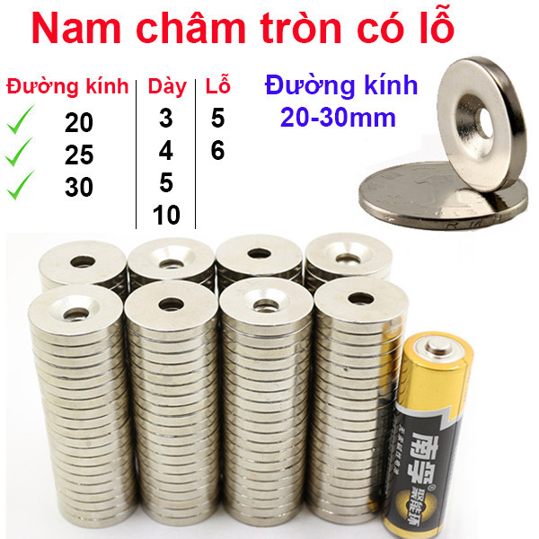[Deal tốt] Nam châm đất hiếm tròn lỗ