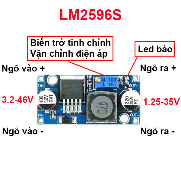 Mạch nguồn giảm áp, LM2596S, LM2596 có led hiển thị