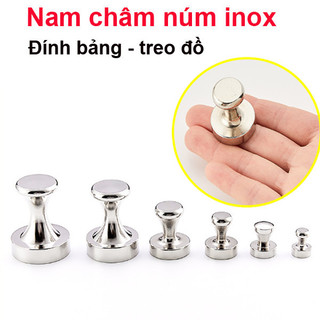 (1 Viên) Nam châm núm inox đính bảng, nam châm núm treo đồ ||