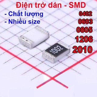 Điện trở dán 1206 - giá trị 0r đến 56r, ±5% ||