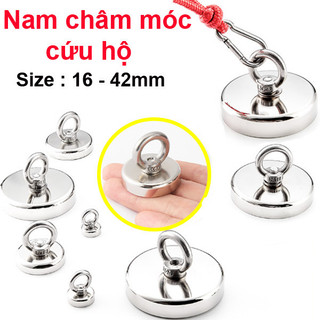 Nam châm móc tròn, nam châm cứu hộ siêu hút 16 - 42mm ||