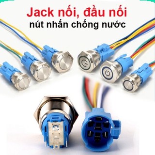 Jack nối, đầu nối nút nhấn chống nước 5 chân || 