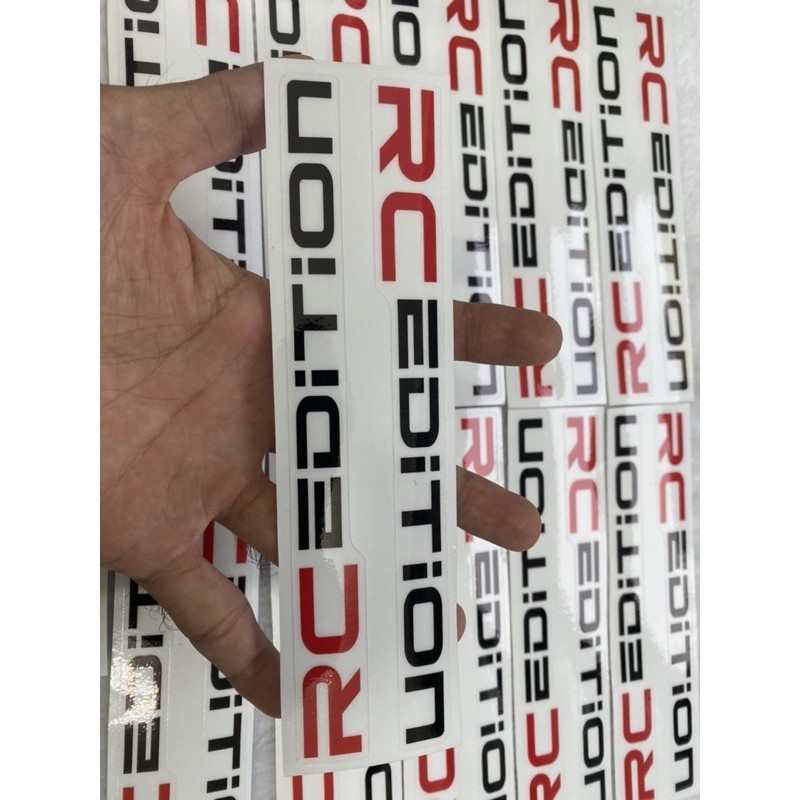 Cặp tem rc edition đỏ đen decal trong