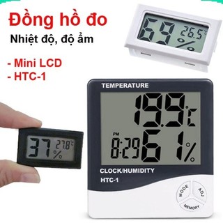Đồng hồ đo nhiệt độ và độ ẩm htc-1, đồng hồ mini hiển thị lcd ||