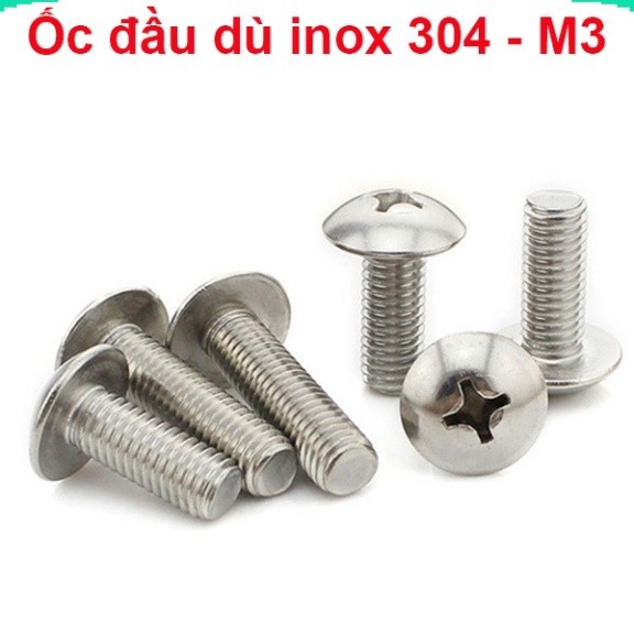 (10 con) Ốc vít đầu dù M3 ( 3mm) - Inox 304 ||