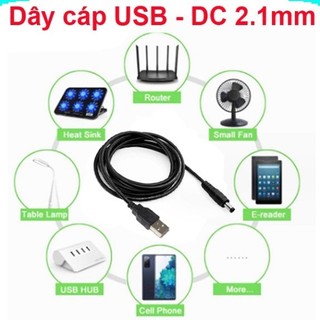 Dây cáp, dây sạc chuyển usb 5v ra dc 5.5*2.1mm ||