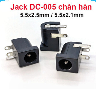 Jack nguồn, đầu cắm nguồn dc cái 5.52.5 - chân hàn ||