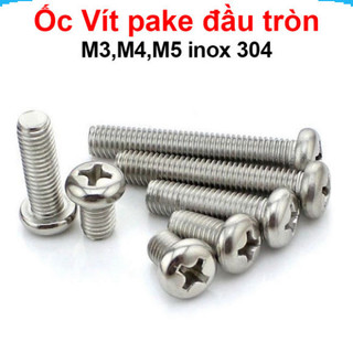Ốc vít pake đầu tròn m3,m4,m5 inox 304