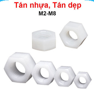 Đai ốc, tán dẹp, tán ecu m3 nhựa trắng ||