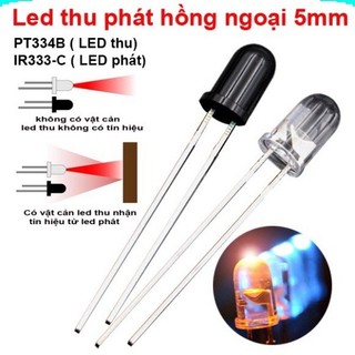 Led thu phát hồng ngoại 5mm, led thu pt334b, led phát ir333c ||
