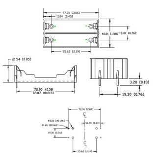 [Ưu đãi] Đế pin, khay pin 18650 chân hàn PCB