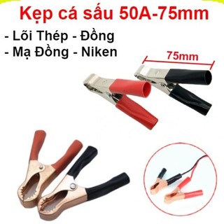 Kẹp cá sấu kẹp bình ắc quy 50a - 75mm đỏ+đen ||