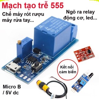 Mạch relay tạo trễ 1 kênh 5v - 30v ic 555 ||