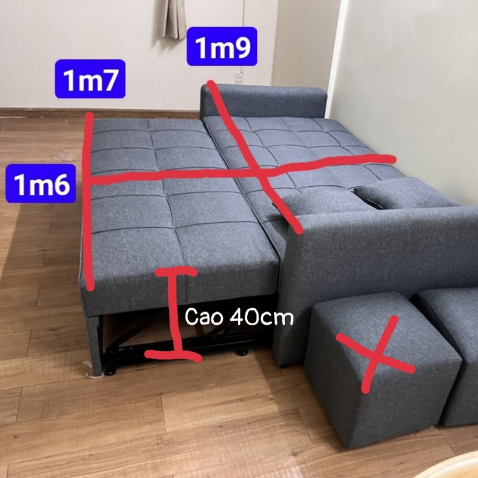 Sofa bed - sofa giường kéo thành giường nằm siêu tiện lợi - sofa bed tiết kiệm diện tích - bh 1 năm | BigBuy360 - bigbuy360.vn