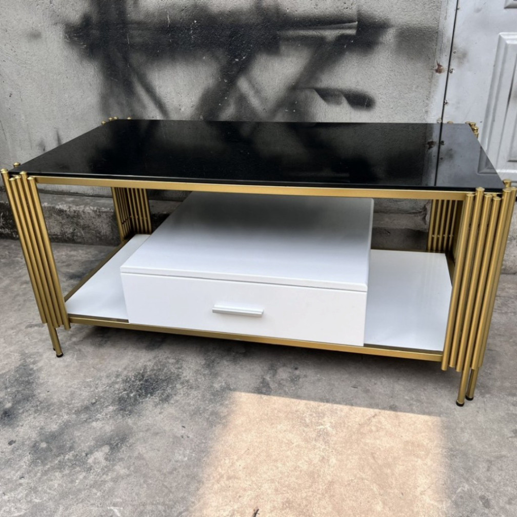 Bàn sofa mặt kính, bàn trà chử nhật mặt kính cường lực kết hợp khung sắt sơn tĩnh điện siêu bền | BigBuy360 - bigbuy360.vn