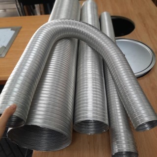 Ống nhôm nhún phi 80mm, 100, 125, 150, 200, 250, 300mm, dẫn gió, khói, mùi hôi chất liệu nhôm kéo dài 3 mét