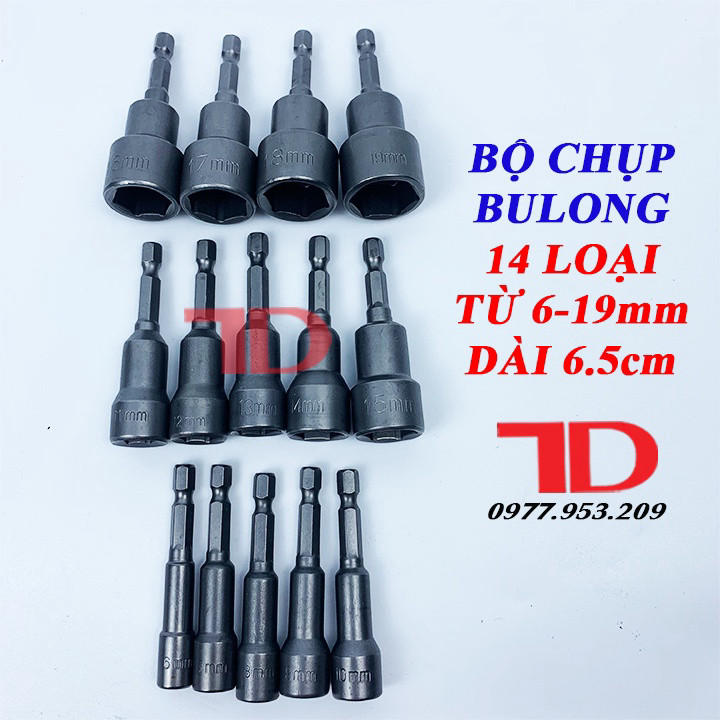 [CN HCM] Chụp Bulong cho máy bắn vít, khoan Bán Lẻ Size Từ 6mm - 19mm